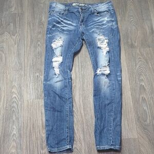 Distressed Blue Machine Jeans 32x31